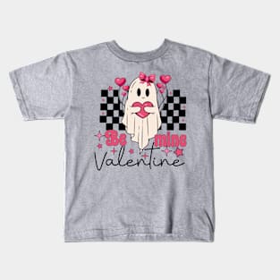 Be Mine Valentine Retro Boo Valentine's Day Ghost Kids T-Shirt